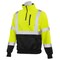Erb Safety Sweatshirt, Quarter Zip, Class 3, W379B, Hi-Viz Lime/Black, 4XL 63875